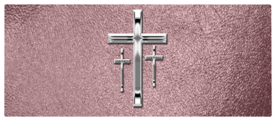 DNSEMP L 517 SL SH OR Silver 3 Crosses Shimmer Orchid